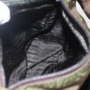 PRADA Shoulder Bag Nylon Khaki Silver Auth 165507-24
