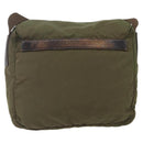 PRADA Shoulder Bag Nylon Khaki Silver Auth 165507-2