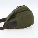PRADA Shoulder Bag Nylon Khaki Silver Auth 165507-3