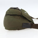 PRADA Shoulder Bag Nylon Khaki Silver Auth 165507-4