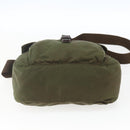 PRADA Shoulder Bag Nylon Khaki Silver Auth 165507-5