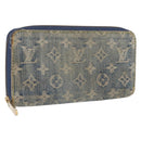 LOUIS VUITTON Monogram Denim Zippy Wallet Blue M95342 LV Auth 165510-1
