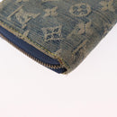 LOUIS VUITTON Monogram Denim Zippy Wallet Blue M95342 LV Auth 165510-15
