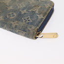 LOUIS VUITTON Monogram Denim Zippy Geldbörse Blau M95342 LV Auth 165510-16