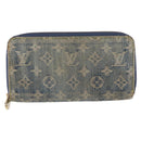 LOUIS VUITTON Monogram Denim Zippy Wallet Blue M95342 LV Auth 165510-13