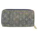 LOUIS VUITTON Monogram Denim Zippy Wallet Blue M95342 LV Auth 165510-2