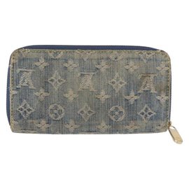 LOUIS VUITTON Monogram Denim Zippy Wallet Blue M95342 LV Auth 165510 - 0