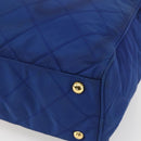 PRADA Chain Shoulder Bag Nylon Blue Gold Auth 165511-9