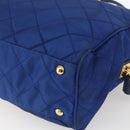 PRADA Chain Shoulder Bag Nylon Blue Gold Auth 165511-15