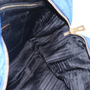 PRADA Chain Shoulder Bag Nylon Blue Gold Auth 165511-21