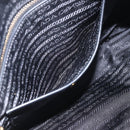 PRADA Chain Shoulder Bag Nylon Blue Gold Auth 165511-23