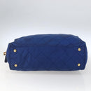 PRADA Chain Shoulder Bag Nylon Blue Gold Auth 165511-5