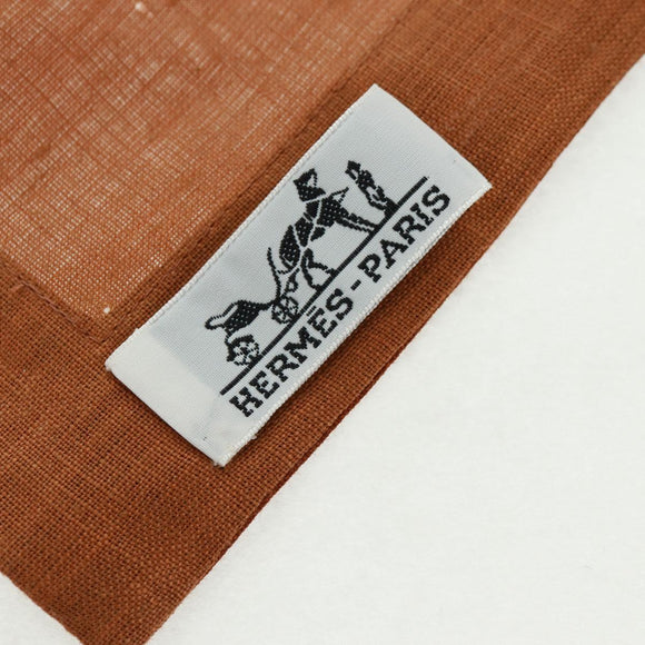 HERMES Place Mat Canvas Brown Auth 165512A