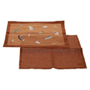 HERMES Place Mat Canvas Brown Auth 165512M-1
