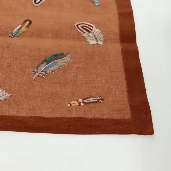 HERMES Place Mat Canvas Brown Auth 165512M