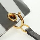 Salvatore Ferragamo Shoulder Bag Leather Gray Gold Auth 165516V-14