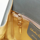 Salvatore Ferragamo Shoulder Bag Leather Gray Gold Auth 165516V-19