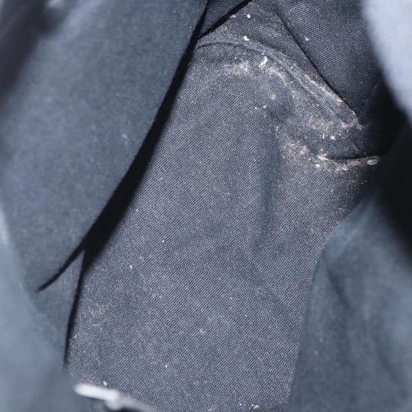 HERMES Hand Bag Canvas Gray Silver Auth 165517