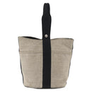 HERMES Hand Bag Canvas Gray Silver Auth 165517-13