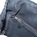 HERMES Hand Bag Canvas Gray Silver Auth 165517-22