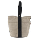 HERMES Hand Bag Canvas Gray Silver Auth 165517-2