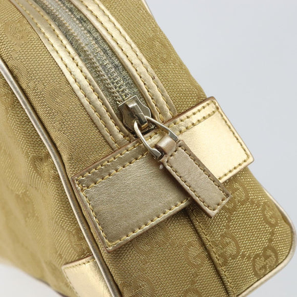 GUCCI GG Canvas Hand Bag Gold 000 0852 2123 Auth 165524