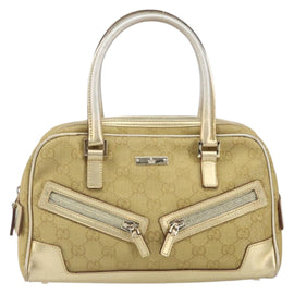 GUCCI GG Canvas Hand Bag Gold 000 0852 2123 Auth 165524 - 0