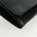 PRADA Chain wallet Shoulder Bag Leather Black Gold Auth 165528V-8