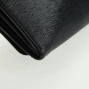 PRADA Chain wallet Shoulder Bag Leather Black Gold Auth 165528V-16