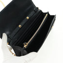 PRADA Chain wallet Shoulder Bag Leather Black Gold Auth 165528V-10