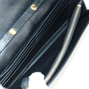 PRADA Chain wallet Shoulder Bag Leather Black Gold Auth 165528V-21