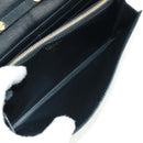 PRADA Chain wallet Shoulder Bag Leather Black Gold Auth 165528V-23