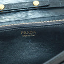 PRADA Chain wallet Shoulder Bag Leather Black Gold Auth 165528V-24