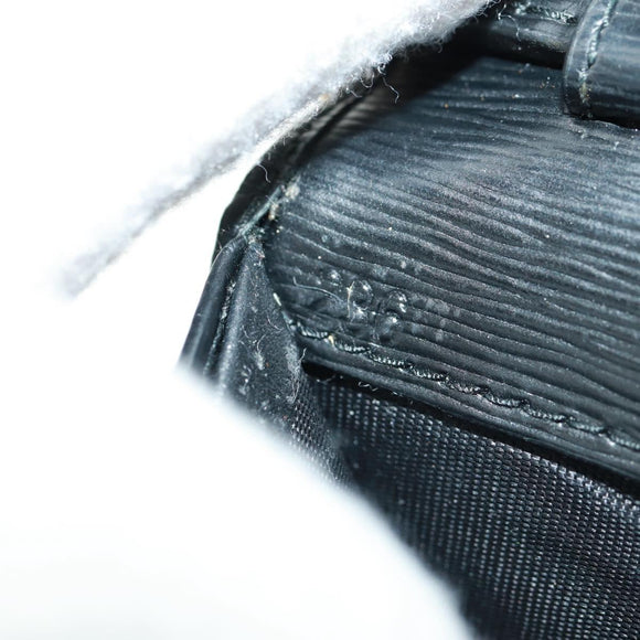 PRADA Chain wallet Shoulder Bag Leather Black Gold Auth 165528V