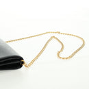 PRADA Chain wallet Shoulder Bag Leather Black Gold Auth 165528V-14