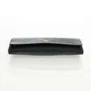 PRADA Chain wallet Shoulder Bag Leather Black Gold Auth 165528V-5
