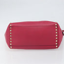 VALENTINO Rock Studs Hand Bag Leather 2way Pink Gold Auth 165535-5