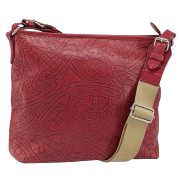 Vivienne Westwood Shoulder Bag Leather Red Silver Auth 165536
