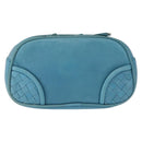 BOTTEGA VENETA INTRECCIATO Pouch Leather Blue 142001 Auth 165548-13