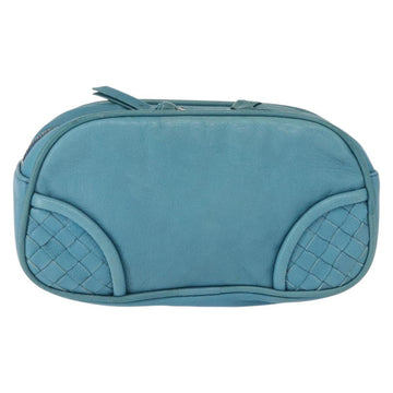 BOTTEGA VENETA INTRECCIATO Pouch Leather Blue 142001 Auth 165548 - 0