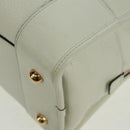 LOEWE Anagram Amazona 36 Hand Bag Leather White Gold Auth 165549V-15