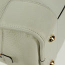 LOEWE Anagram Amazona 36 Hand Bag Leather White Gold Auth 165549V-16