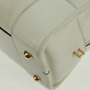 LOEWE Anagram Amazona 36 Hand Bag Leather White Gold Auth 165549V-17