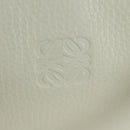 LOEWE Anagram Amazona 36 Hand Bag Leather White Gold Auth 165549V-18