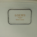 LOEWE Anagram Amazona 36 Hand Bag Leather White Gold Auth 165549V-20