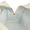 LOEWE Anagram Amazona 36 Hand Bag Leather White Gold Auth 165549V-21