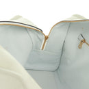 LOEWE Anagram Amazona 36 Hand Bag Leather White Gold Auth 165549V-22