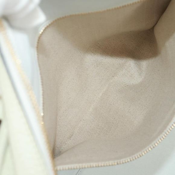 LOEWE Anagram Amazona 36 Hand Bag Leather White Gold Auth 165549V