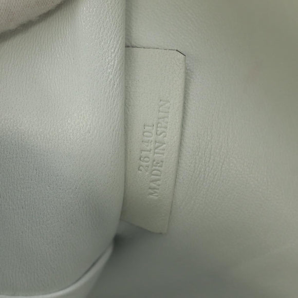 LOEWE Anagram Amazona 36 Hand Bag Leather White Gold Auth 165549V