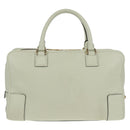 LOEWE Anagram Amazona 36 Hand Bag Leather White Gold Auth 165549V-2